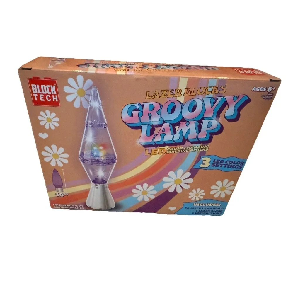 Lazer Blocks Groovy Lamp Building Block Set 71 Pieces LED Color Changing  Blocks